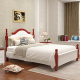 欧式实木床松木床公主床硬板床单人床双人床白色1.2 1.5 1.8 2米