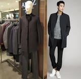 韩国正品代购ZIOZIA男士羊毛呢子大衣外套中长款 BZV4CG1182