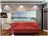 大型壁画3d立体墙纸现代简约海景客厅卧室沙发拓展空间背景墙壁纸