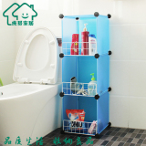 成易超薄塑料组装简易浴室卫生间置物架落地层架整理柜收纳架角柜