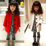 2016春季女童装新款 韩版儿童时尚休闲外套提花呢子大衣风衣外套