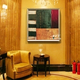 大芬村画师推荐抽象油画纯手绘色块简约现代家居客厅沙发墙装饰画