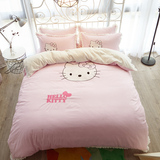 韩版床罩床裙式四件套公主儿童绣花kt猫卡通被套1.5/1.8m床上用品