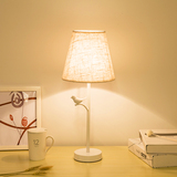 【灯的艺术与设计】简约美式田园客厅卧室儿童房温馨小鸟布罩台灯