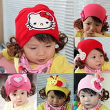 杰米本 新款韩版女婴儿童帽子宝宝帽子秋冬可爱假发童帽冬季童帽