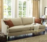 特价现代美式沙发棉麻布艺三人位客厅休闲组合高端定制双虎家具