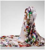 MQ麦昆重磅加厚100%真丝缎140超大尺寸大方巾披肩女士围巾特价