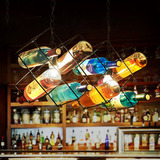 loft吊灯创意酒吧餐厅咖啡馆装饰酒瓶个性吧台客厅设计师艺术吊灯