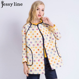 杰西莱jessy line2016春装新款 杰茜莱百搭波点中长款外套 女风衣