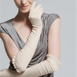 防晒手套防紫外线夏季女式纯棉薄全指五指袖套手臂套护胳膊套短款
