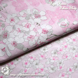 ┖Popo House┑ 和风 雪舞樱花枝叶 粉 斜纹纯棉布料 和服汉服布