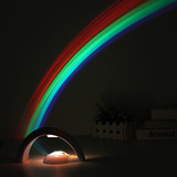 彩虹投影灯创意小夜灯装饰灯氛围灯卧室可爱迷你小夜灯可充电台灯