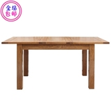 包邮纯实木餐桌可拉伸1.2米伸展开1.6伸拉桌白橡木特价欧式田园风
