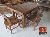 老榆木简约现代韩式实木餐桌椅组合环保餐定制一桌六椅特价