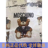 意大利代购 moschino 16夏新款机车皮衣帽子小熊哥哥宽松短袖T恤