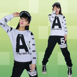 JAZZ韩版爵士舞服装女歌手嘻哈学生表演舞蹈长袖套装演出练功服女