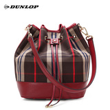 dunlop邓禄普包包2016新款欧美格子女包时尚潮流单肩斜跨包水桶包