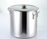 加厚304不锈钢桶带盖圆桶 商用大汤桶锅水桶油桶米桶饭桶 双耳桶