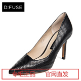 D：Fuse/迪芙斯2016春季新款牛皮尖头超高细跟单鞋女鞋DF61113066