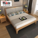 北欧实木床1.8米现代简约双人床1.5米床环保白蜡木纯实木床主卧床