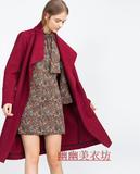 ZAR家女装专柜 正品2015冬季新款长款羊毛呢子大衣毛妮外套