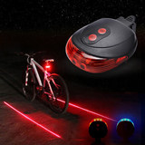 USB充电山地车激光投影夜骑单车配件防追尾警示闪光灯自行车尾灯