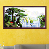 自油自画 数字油画diy 手绘大幅客厅餐厅山水风景装饰画 迎客松