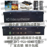 4路VGA|HDMI|DVI画面合成器分割器 高清1080P画中画叠加画外画