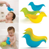 宝宝洗澡玩具鸭子浮水玩具 水勺 沐浴洗头杯洗发杯戏水水瓢三只装