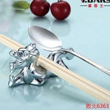 筷子架金属不锈钢鸡翅木筷子托 创意日式韩国餐具筷枕高档礼品