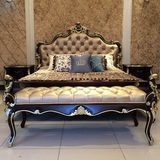 欧式床双人床1.8米奢华实木雕花床新古典结婚床美式真皮床卧室床
