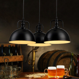 美式loft单头餐厅吧台吊灯 北欧创意复古工业风铁艺灯罩楼梯灯具