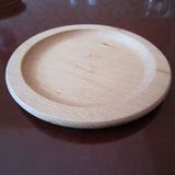 日式尾单实木原木托盘糕点盘 圆形4英寸盘碟子杯垫餐盘子 蛋糕盘