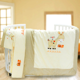 婴儿圆床专配婴儿用品六件套全棉 婴儿床围纯棉 宝宝床围可拆洗