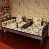 全棉春夏田园中式订做高密度海绵罗汉床垫实木沙发垫 红木沙发垫