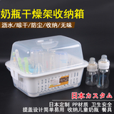 宝宝奶瓶架晾干架干燥架婴儿防尘奶瓶收纳箱餐具储存盒沥水支架子
