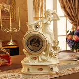 欧式高档陶瓷台钟 家居坐钟摆件 装饰钟表时尚创意客厅大象座钟