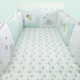 婴幼儿床上用品套件床围全棉宝宝床品组合可拆卸双胆四季款