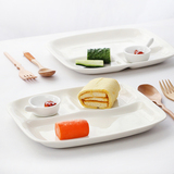 创意陶瓷分格餐盘早餐盘水果沙拉盘托盘长方形盘子宝宝分餐零食盘