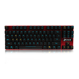达尔优机械合金版红轴87键键盘背光电竞游戏键盘LOL CF机械键盘