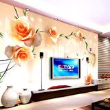 客厅电视背景墙壁纸3D玫瑰花无纺布墙纸婚房大型壁画无缝墙布欧式