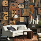 3d立体字母大型壁画欧式客厅沙发卧室电视背景墙自粘pvc墙纸