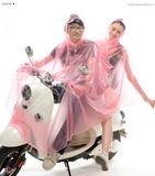 双人雨衣电动车摩托车自行车透明雨披母子亲子雨具2人雨衣