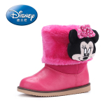 迪士尼 2016春季新款女童靴子 儿童鞋毛毛保暖雪地靴 高帮中筒靴