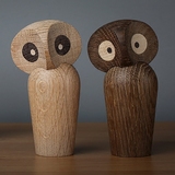 北欧宜家纯手工木质猫头鹰摆件摆设实木家居装饰工艺品创意礼物