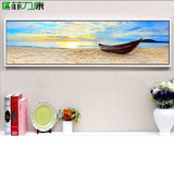 唯美大海沙滩渔船海景床头画客厅装饰画