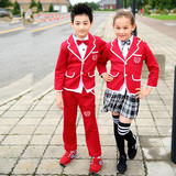 厂家批发秋季幼儿园园服 日韩版小学生校服班服 儿童西服纯棉套装