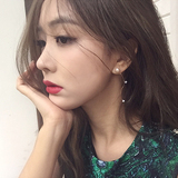 Twinstyle日韩国银锆石珍珠耳环耳线气质耳钉个性长款女夸张欧美