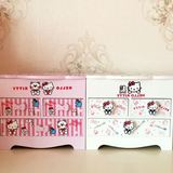 凯蒂猫可爱创意公主欧式韩国木质首饰化妆品桌面收纳盒饰品盒包邮