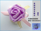 新款韩式婚庆结婚礼精美新娘手花伴娘姐妹手腕花泡沫胸花（紫色）